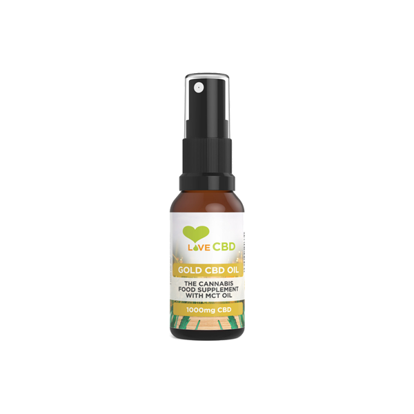 Love CBD 1000mg Gold CBD Oil Spray - 20ml