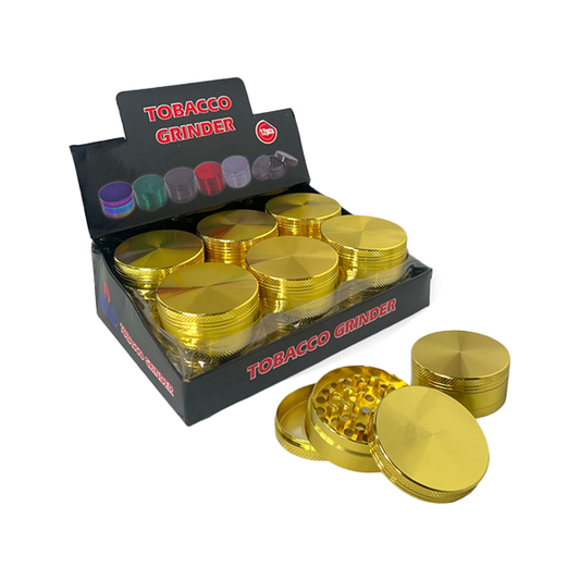 3 Parts Silver Metal Tobacco Grinder - PH6908-Gold